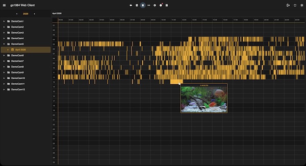 go1984 Web Client – Recording Overview with Quick Preview
